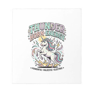 Einhorn-Donnerhorn-Energie-Retro-Stil-Produkt Gr Notizblock
