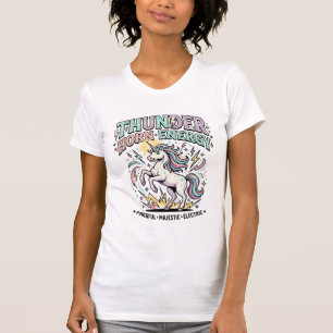 Einhorn-Donnerhorn-Energie-Retro-Stil-Produkt Gr T-Shirt