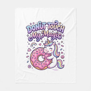 Einhorn-Donut-Berühre-mein-Zauber-Geschenk-Idee-Au Fleecedecke