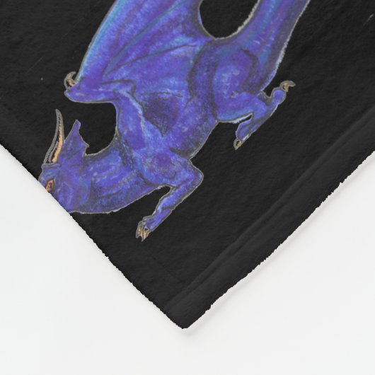 Einhorn-Drache blaues weißes Pegacorn Pferdepony Fleecedecke (Ecke)