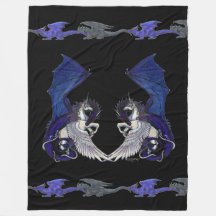 Einhorn-Drache blaues weißes Pegacorn Pferdepony