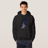 Einhorn-Drache blaues weißes Pegacorn Pferdepony Hoodie (Vorne ganz)