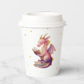 Einhorn & Drache Papiertasse – Fantasy-Party Pappbecher (Rückseite)