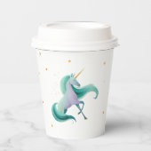Einhorn & Drache Papiertasse – Fantasy-Party Pappbecher (Vorderseite)