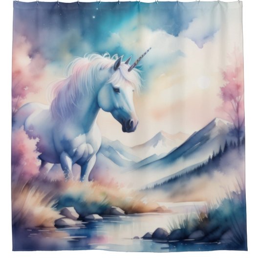 Einhorn Duschvorhang (Vorderseite)