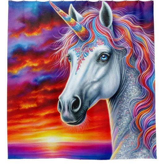 Einhorn Duschvorhang (Vorderseite)