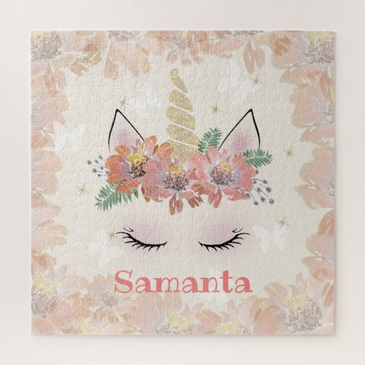 Einhorn, Einhorn, personalisiert Puzzle (Vertikal)