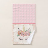 Einhorn, Einhorngesicht, personalisiert, mädchenha Badhandtuch Set (Handtuch)