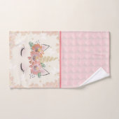 Einhorn, Einhorngesicht, personalisiert, mädchenha Badhandtuch Set (Handtuch)