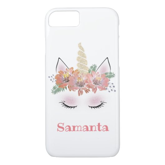 Einhorn, Einhorngesicht, personalisiert, mädchenha Case-Mate iPhone Hülle (Rückseite)