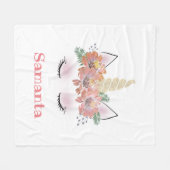 Einhorn, Einhorngesicht, personalisiert, mädchenha Fleecedecke (Vorderseite (Horizontal))