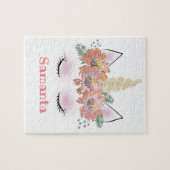 Einhorn, Einhorngesicht, personalisiert, mädchenha Puzzle (Horizontal)