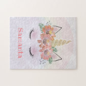 Einhorn, Einhorngesicht, personalisiert, mädchenha Puzzle (Horizontal)