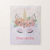 Einhorn, Einhorngesicht, personalisiert, mädchenha Puzzle (Vertikal)