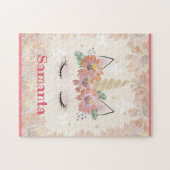 Einhorn, Einhorngesicht, personalisiertes Puzzle (Horizontal)