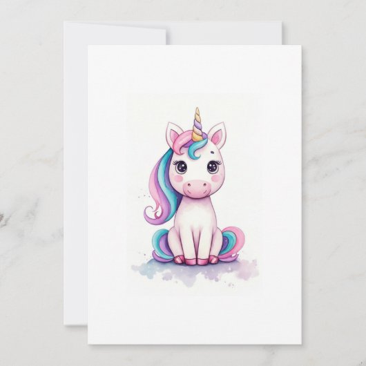 Einhorn Einladung (Vorderseite)