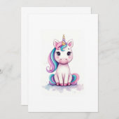 Einhorn Einladung (Vorne/Hinten)