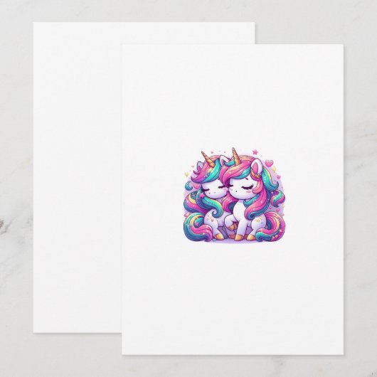 Einhorn Einladung (Vorne/Hinten)