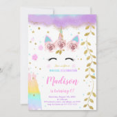 Einhorn Einladung (Vorderseite)