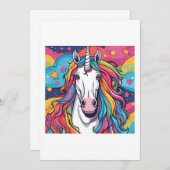 Einhorn Einladung (Vorne/Hinten)