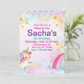 Einhorn Einladung (Stehend Vorderseite)