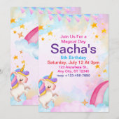 Einhorn Einladung (Vorne/Hinten)