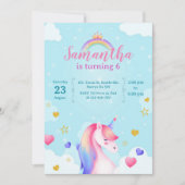 Einhorn Einladung (Vorderseite)