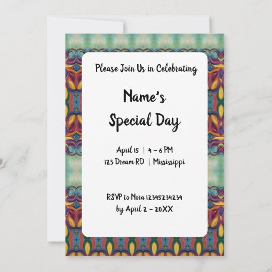 Einhorn Einladung (Rückseite)