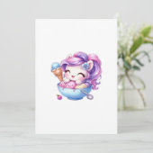 Einhorn Einladung (Stehend Vorderseite)