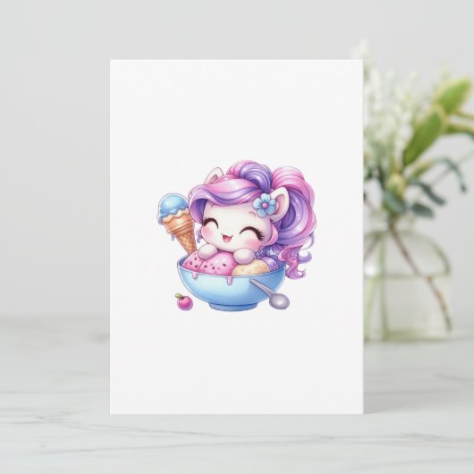 Einhorn Einladung (Stehend Vorderseite)