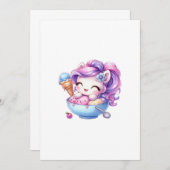 Einhorn Einladung (Vorne/Hinten)