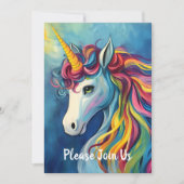 Einhorn Einladung (Vorderseite)
