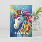 Einhorn Einladung (Stehend Vorderseite)