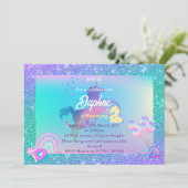 Einhorn Einladung zum Geburtstag, Umsetzung 2 Einl (Stehend Vorderseite)