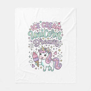 Einhorn Eiscreme Einhorn Traum Cute Pastell Produk Fleecedecke