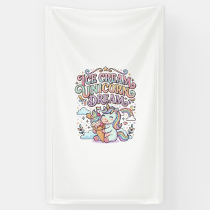 Einhorn Eiscreme Einhorn Traum Lustige Typografie  Banner