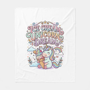 Einhorn-Eiscreme-Einhorn-Traum Lustige Typografie Fleecedecke