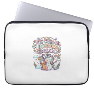 Einhorn-Eiscreme-Einhorn-Traum Lustige Typografie Laptopschutzhülle