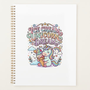 Einhorn Eiscreme Einhorn Traum Lustige Typografie Planer
