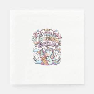 Einhorn-Eiscreme Einhorn-Traum Lustige Typografie  Serviette