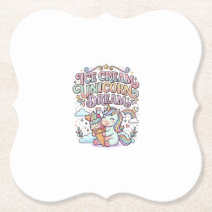 Einhorn-Eiscreme-Einhorn-Traum Lustige Typografie  Untersetzer