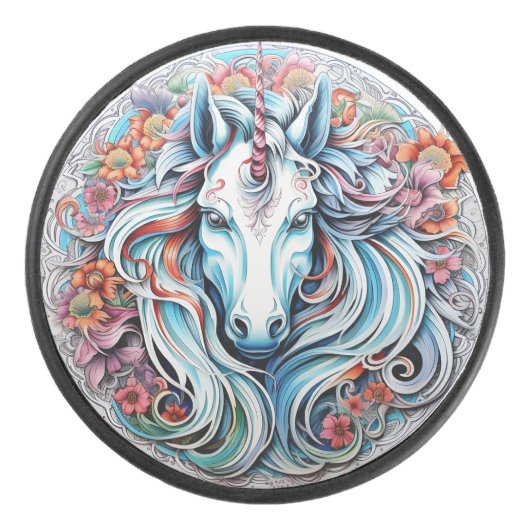 Einhorn Eishockey Puck (Vorderseite)