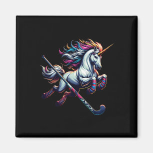 Einhorn-Eishockeyspieler-Regenbogen-Fantasie-Eisba Magnet