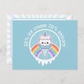 Einhorn-Eistüte Postkarte (Vorne/Hinten)