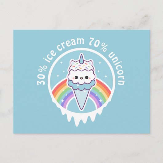 Einhorn-Eistüte Postkarte (Vorderseite)