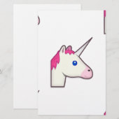 Einhorn Emoji Briefpapier (Vorne/Hinten)