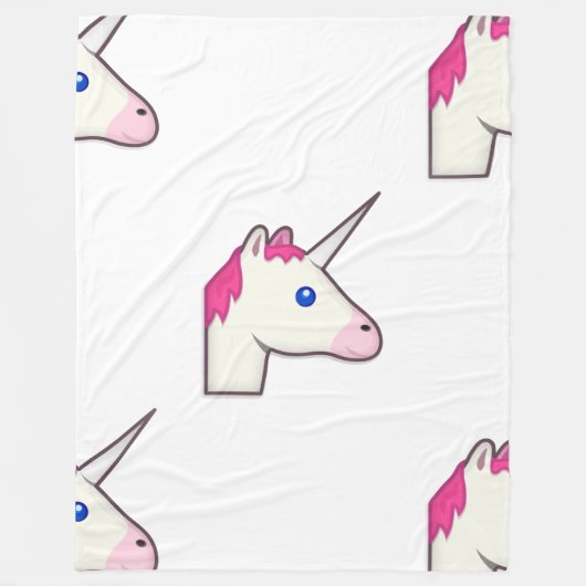 Einhorn-Emoji-Decke Fleecedecke (Vorderseite)