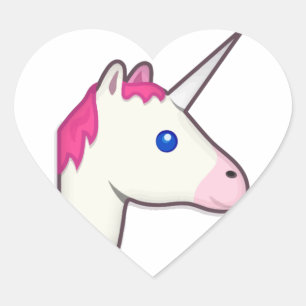 Einhorn Emoji Herz-Aufkleber