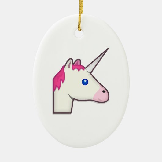 Einhorn Emoji Keramikornament (Vorne)
