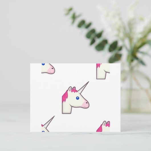Einhorn Emoji Postkarte (Stehend Vorderseite)
